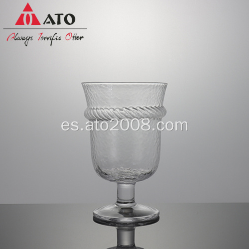 Coplas de vino Stemware sin plomo con copa de patrones tallados